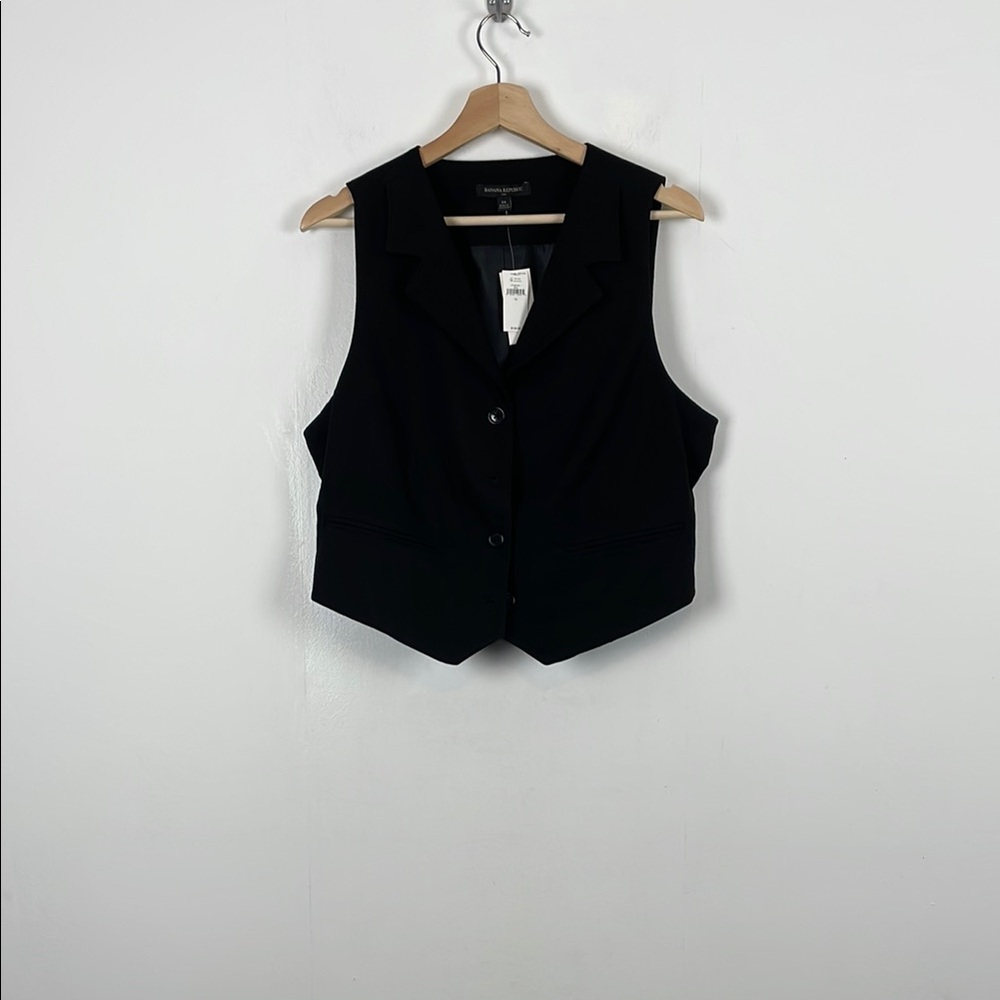 Banana Republic Sleeveless Business Suit Vest Flannel Button Down Women's 14